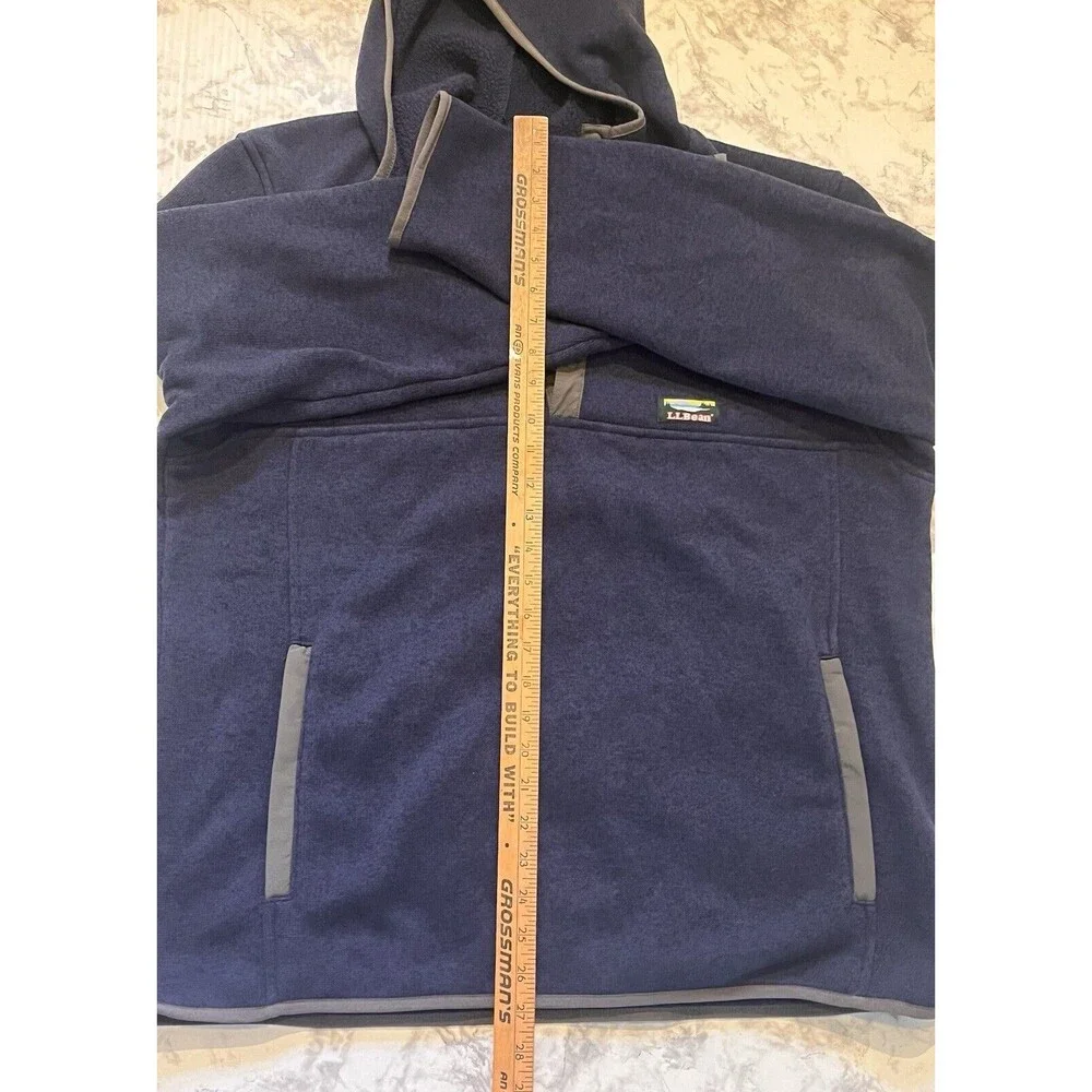NWOT LL Bean Snap Hoodie Sweater Mens L Blue Heritage Outdoor Rustic Cabin Gorp